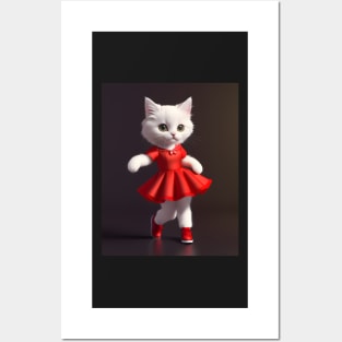 Dancing cat - Modern digital art Posters and Art